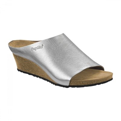Birkenstock Silver Metallic 'Debby' ladies wedged sandal